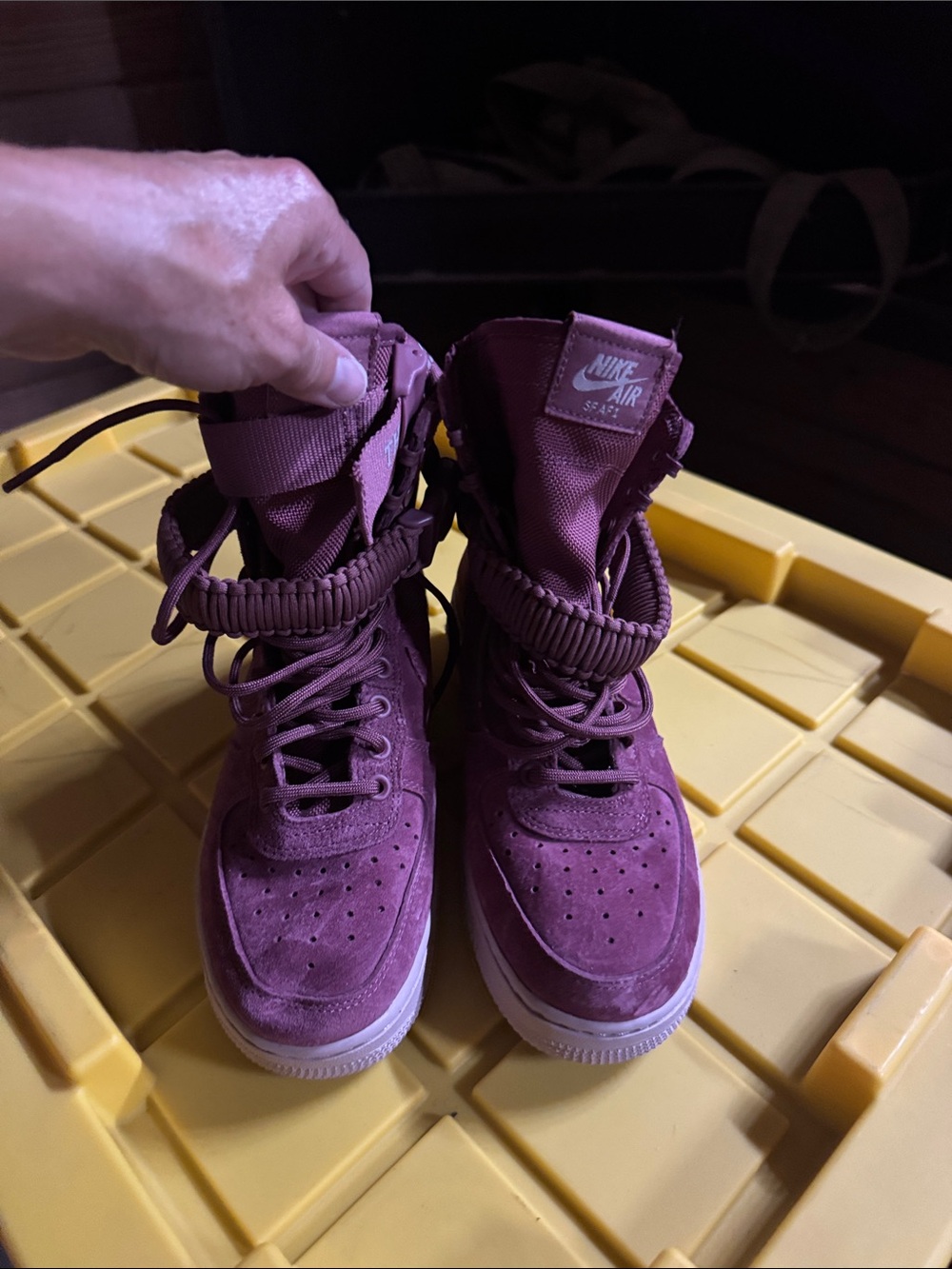 Nike High-Top Suede Sneakers - Burgundy